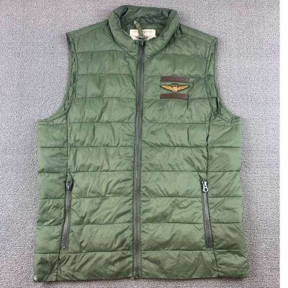 Aviazione Navale Puffer Aviation Vest Men's Small  Italian Navy And Wings Patch - Picture 1 of 12